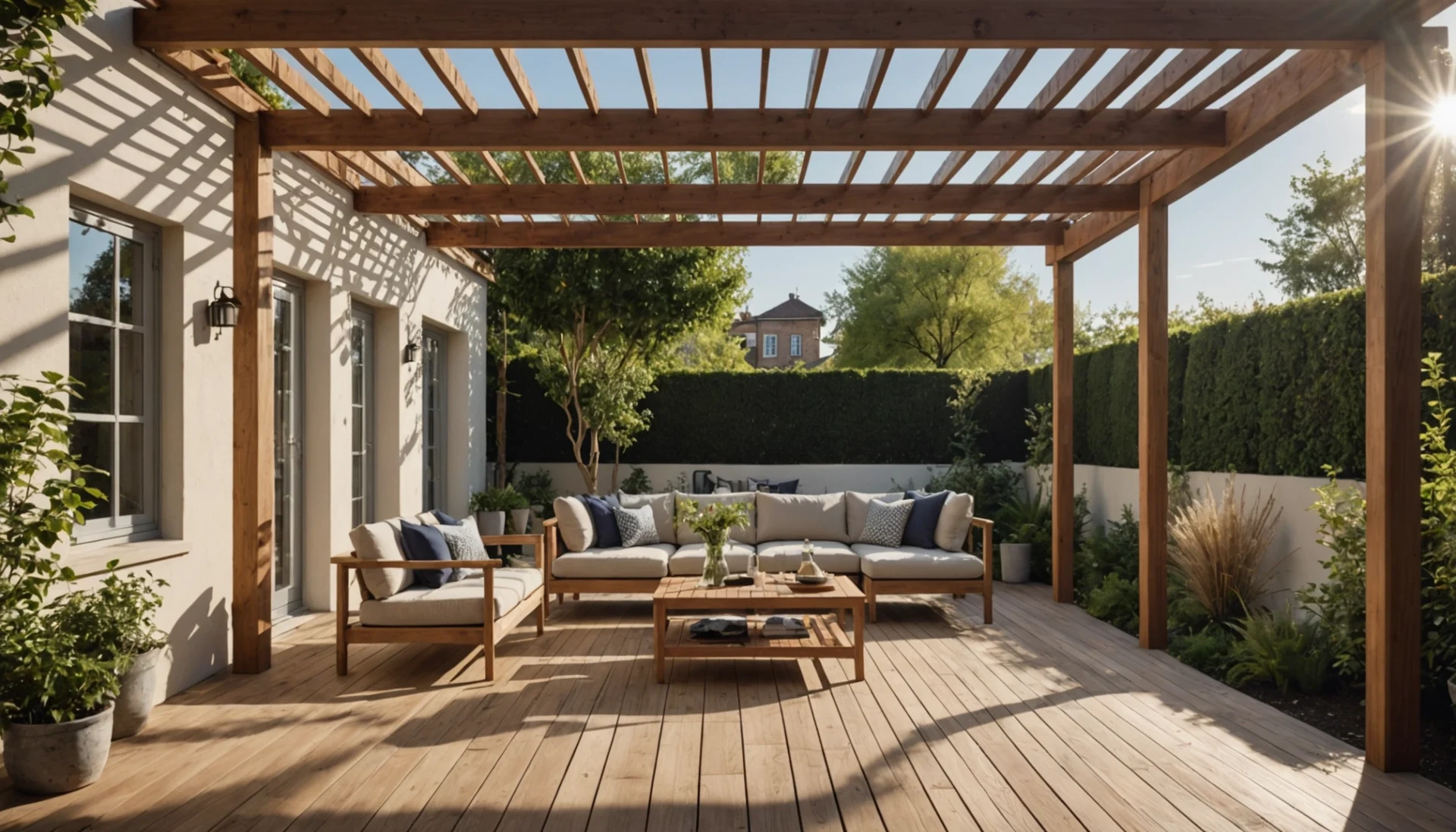 pergola terrasse bois