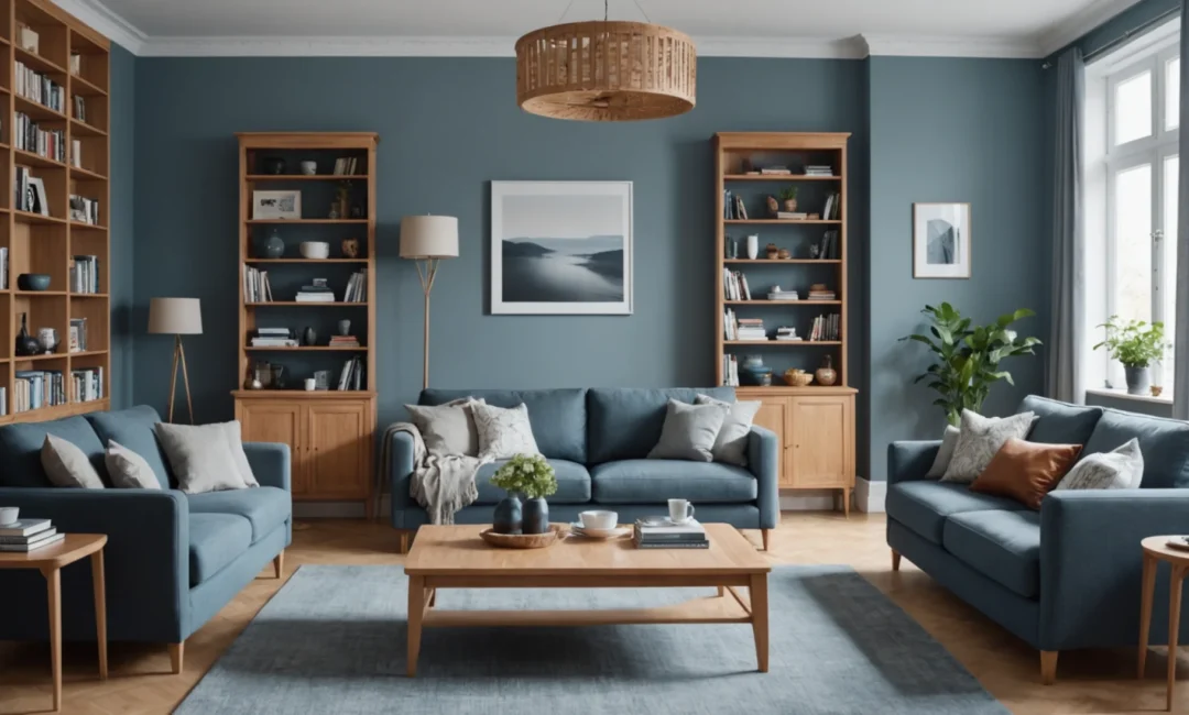 couleur de mur pour salon avec hêtre